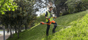 Using A Petrol Strimmer
